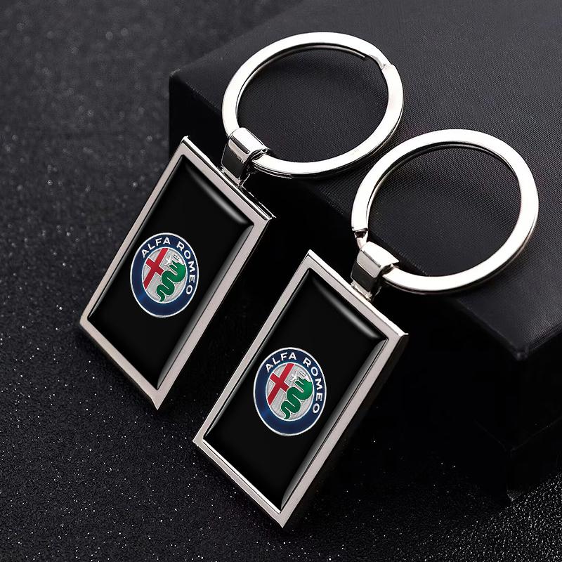 IJHD3 Car Keychain Auto Emblem Keyring Pendant Accessories For Alfa Romeo Giulietta 159 Mito Giulia Stelvio 147 156 Tonale Brera Disco