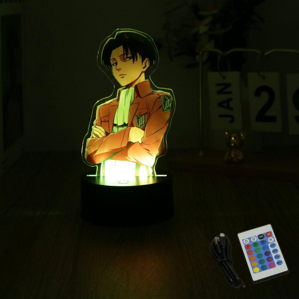 Анимационные Фигурки Атака Титанов 3D Лампа Светодиодный Ночник RGB16 Цветов Лампы Пульт Стоячий Знак Декор Спальня Дом Детские Игрушки Подарки