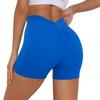 Peach-print pleated yoga trousers, running leggings, high-waisted stretch fitness shorts for women