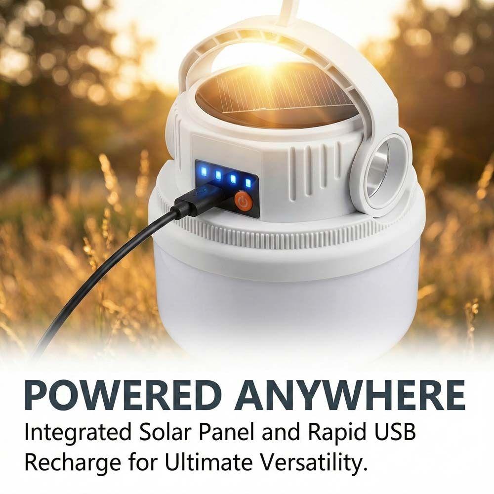 Waterproof Solar Camping Lights USB Rechargeable Rechargeable Light  Emergency Use