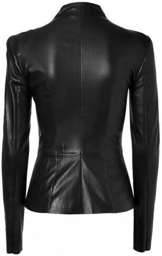 Handmade Women's Black Jacket Genuine Lambskin Leather Motorcycle Stylish Biker