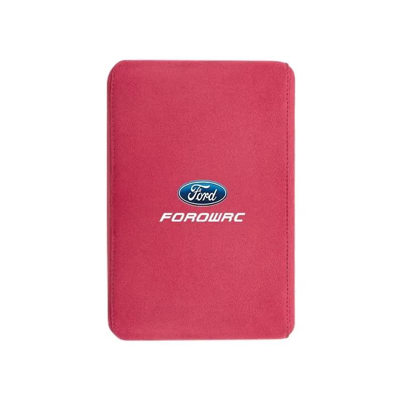 Car Sticker Hot For Ford Car Suede Armrest Mat Arm Rest Box Cushion Protection Decoration Pad For Ford Focus mk2 mk3 Fiesta mk7