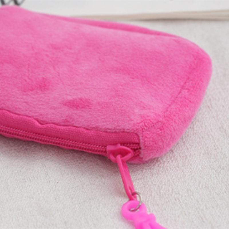 Женский квадратный мини-плюшевый кошелек для монет, сумка для наушников, кошелек для ключей, милый детский кошелек