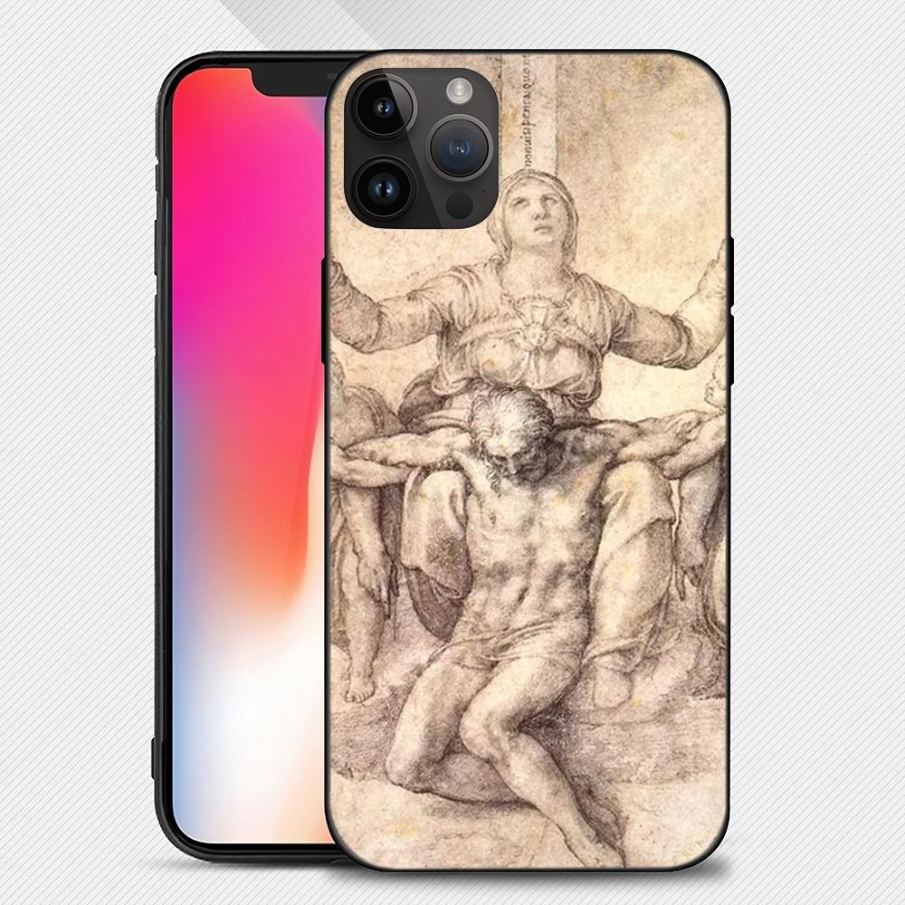 Чехол для телефона Michelangelo Art для iPhone 15 14 13 12 11 Pro Max Mini X 7 8, мягкий чехол