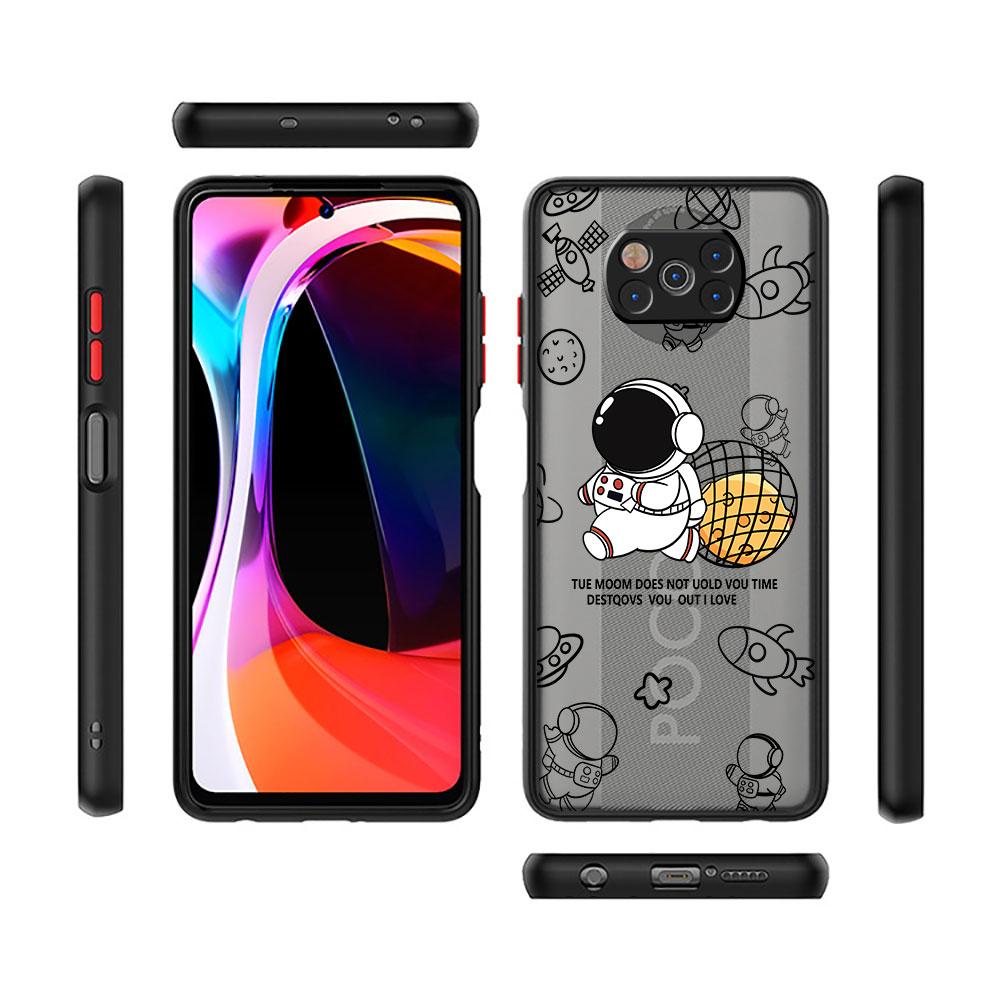 Милый чехол с мультяшным астронавтом для Xiaomi Mi Poco X3 NFC M3 11 10 12 9T 11T 10T Pro Note 10 Lite матовые жесткие чехлы для телефонов