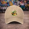 pc Unisex Cute Sea Turtle and Flower Vintage Washed Baseball Cap  Unisexs Trendy Hat  Versatile Duckbill Cap  Fun Print  A Un