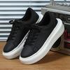 Женские и мужские модные кроссовки на платформе из ПУ-кожи, увеличивающие рост, водонепроницаемые, на толстой подошве, повседневные спортивные туфли