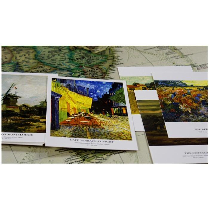 World renowned painter Vincent van Gogh's collection of boxed postcards, creative and beautiful art decoration, wall stickers, decorative cards