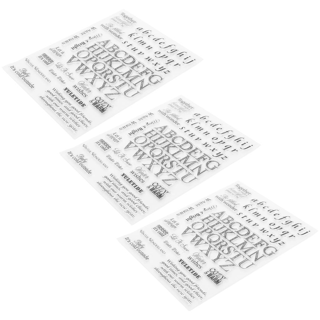 3 шт. прозрачные штампы с английским алфавитом для поделок для альбома-открытки