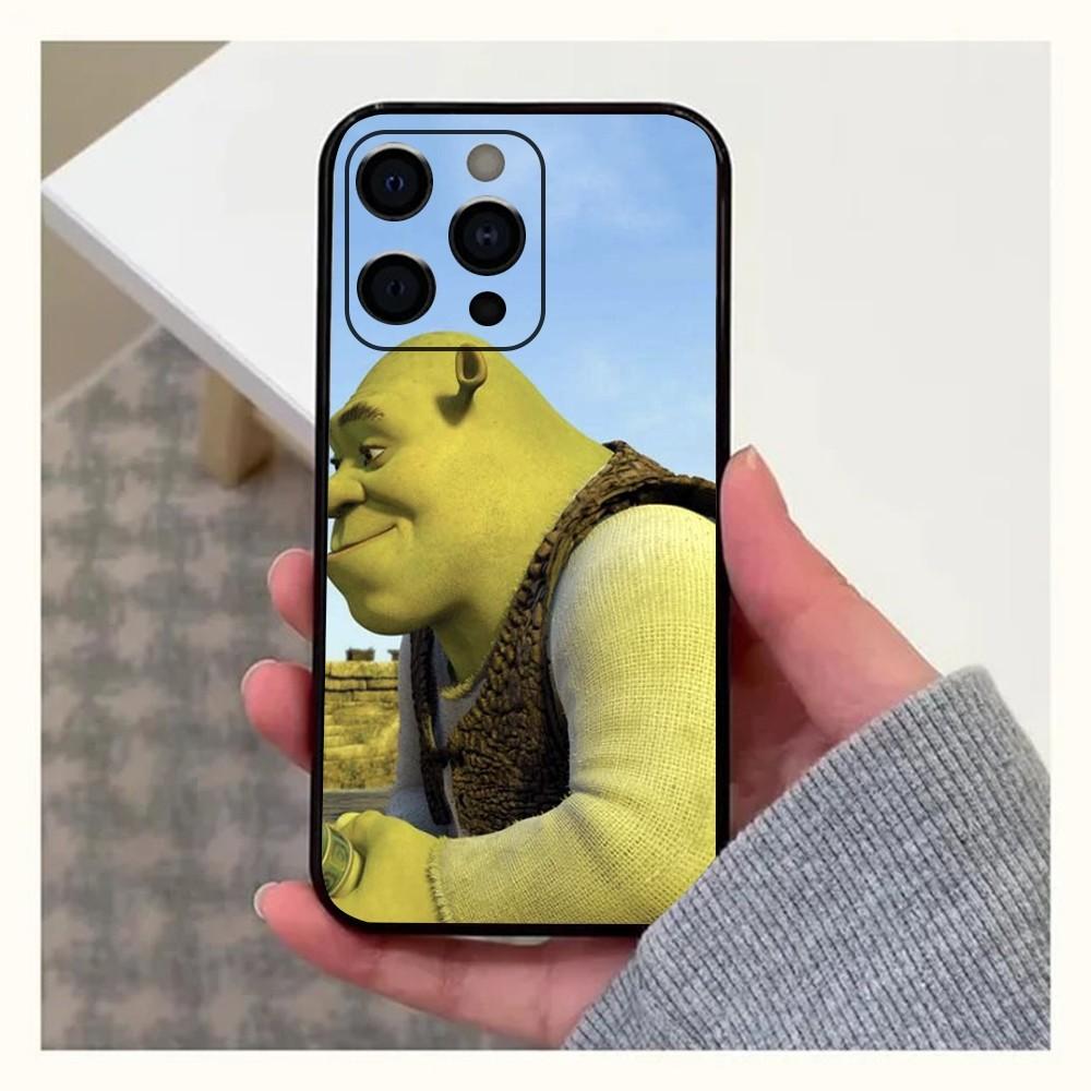 Мультяшный Забавный Чехол Для Телефона S-Shreks Для Apple iPhone 15,14,13,12,11,Pro,X,XS,Max,XR,Plus,Mini Мягкий Черный Чехол