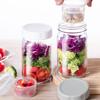 4 Pack 32 Oz Glass Salad Jars Built-in Sauce Cup with Scale Marking Mason Jars Wet and Dry Separation Leak-proof Oatmeal Cup