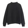 Cross-Border Solid Color Half-High Neck Sweatshirt – Custom Image Option Available
