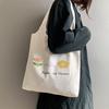 2020 Women Canvas Tote Bag Cloth Cotton Shopping Eco Reusable Foldable Shoulder Bag for Girl Handbag Casual Ladies Travel Beach