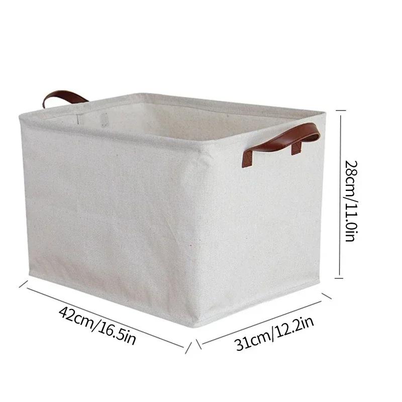 Cotton Linen Dirty Clothes Laundry Basket Collapsible Laundry Hamper Toy Storage Household Sundries Storage Basket with Handle