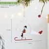 Metal Christmas Tree Hanging Decorations Set - Santa Claus Reindeer Snowman Ornaments Holiday Home Party Decor