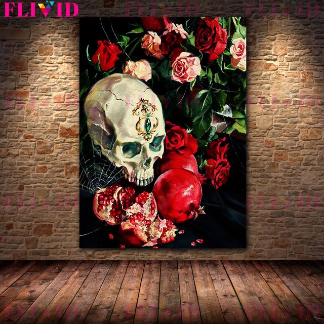 Мейлу, Черная овца, Орел, Черная ворона. Ретро настенная живопись маслом скелет и красный гранат художественный постер