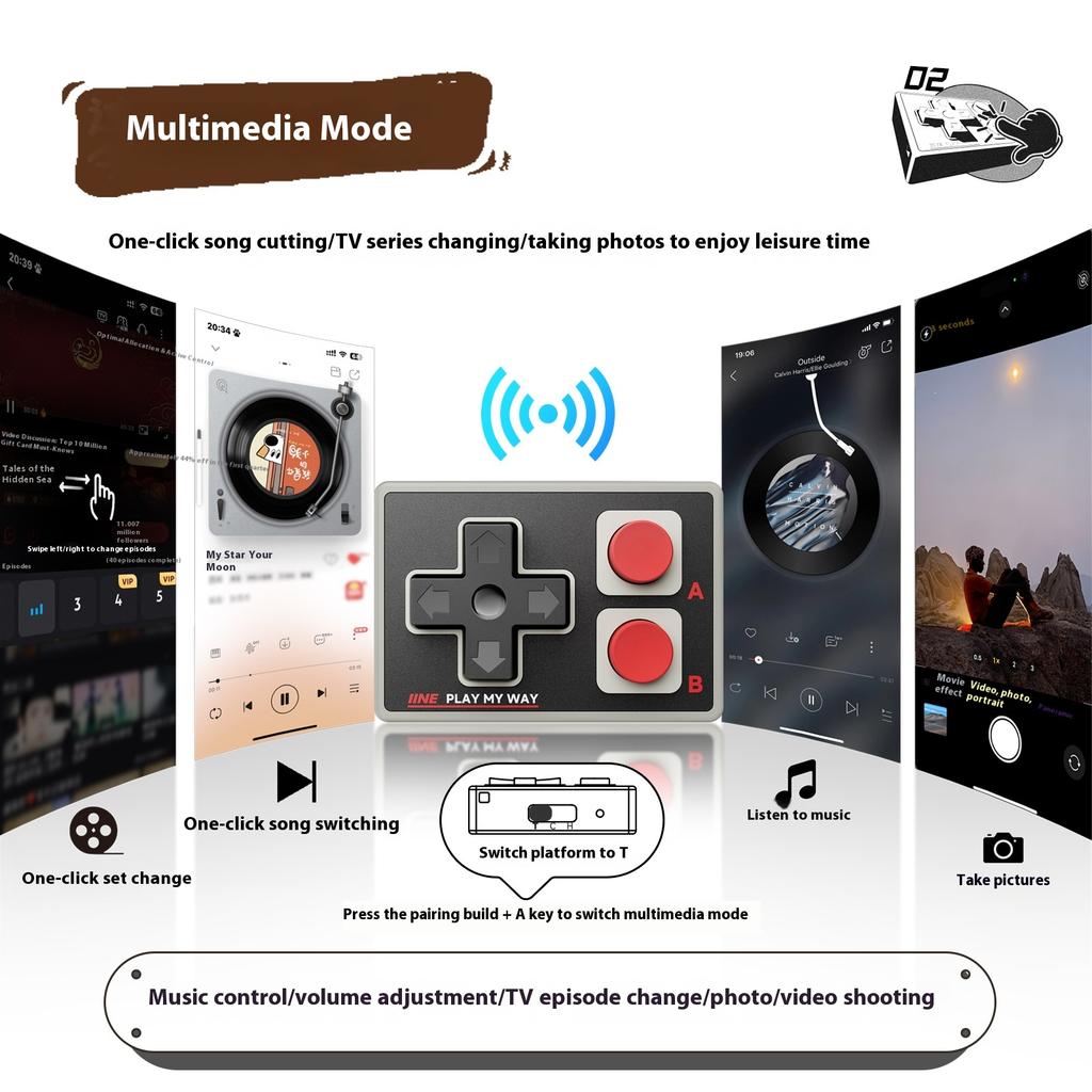 IINE Gamebrick Мини Беспроводной Контроллер Bluetooth Многофункциональный Геймпад Джойстик Пульт Дистанционного Управления Подходящий