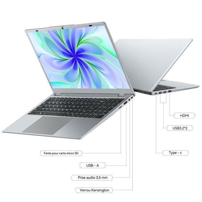 PC Portable -15.6 ''FHD-Intel Pentium Gold 6500Y(Jusqu'à 3.4 GHz)-16Go RAM-512Go SSD-ordinateur Portable-Windows 11 Pro