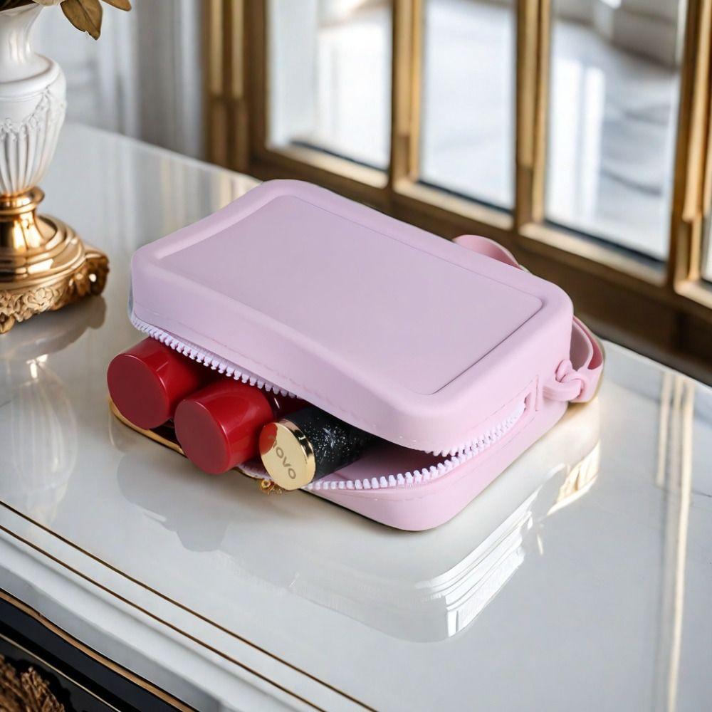 Кошелек для монет Многофункциональная сумка для хранения Прямоугольная сумка для мелочей Портативная силиконовая косметичка Мужская