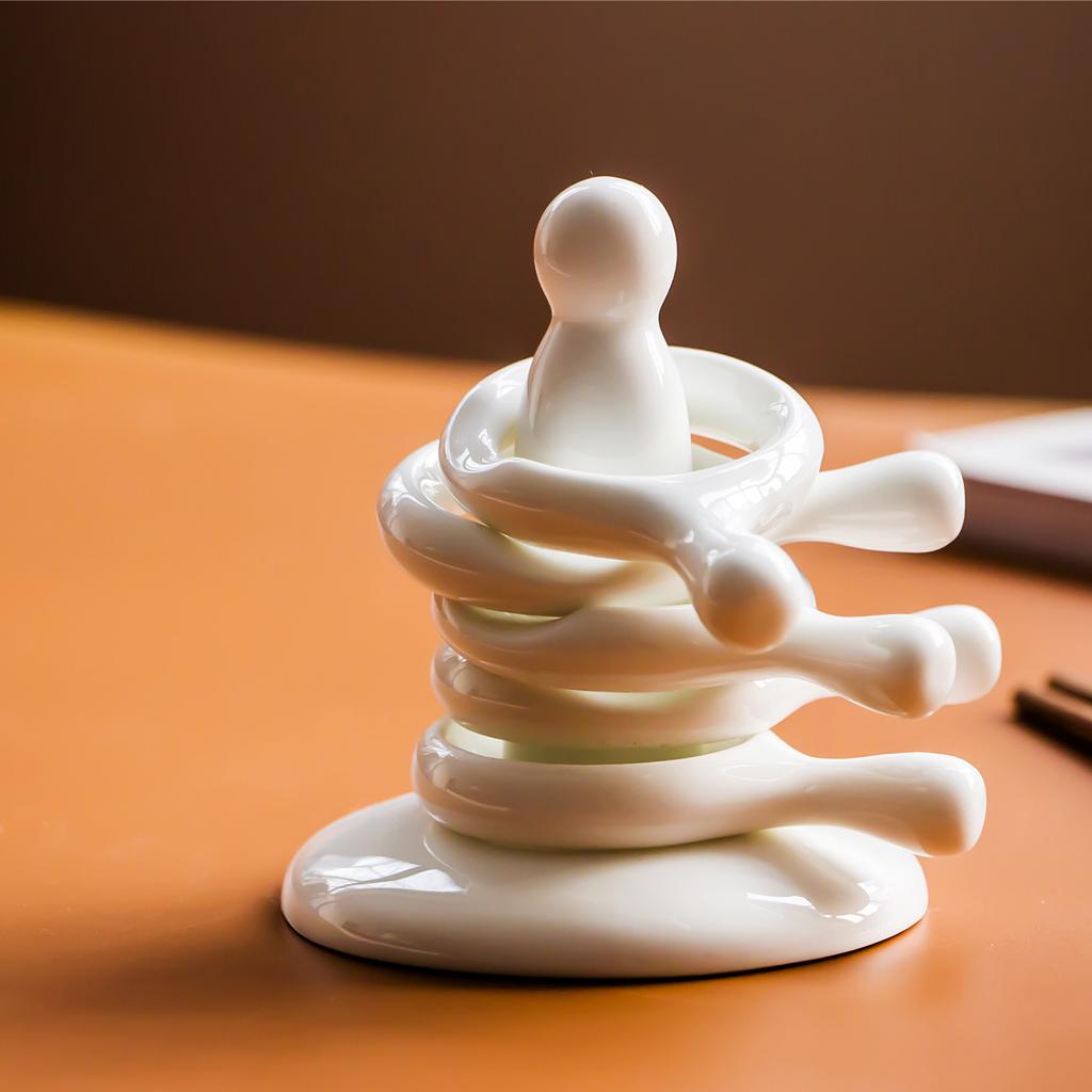 Ceramic Japanese Style 5 Layer Spoon Holder Household Chopsticks Rest Ceramic Chopsticks Pillow Spoon Holder For Home Tableware