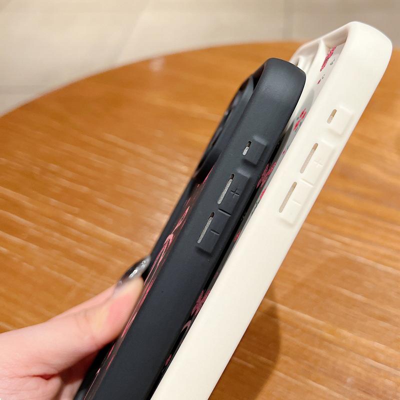 Матовый чехол TPU с цветочным принтом и бантом для iPhone 16 Pro Max 15 Pro 14 13 12 11 XS XR, защита линз, противоударный мягкий силиконовый чехол для телефона