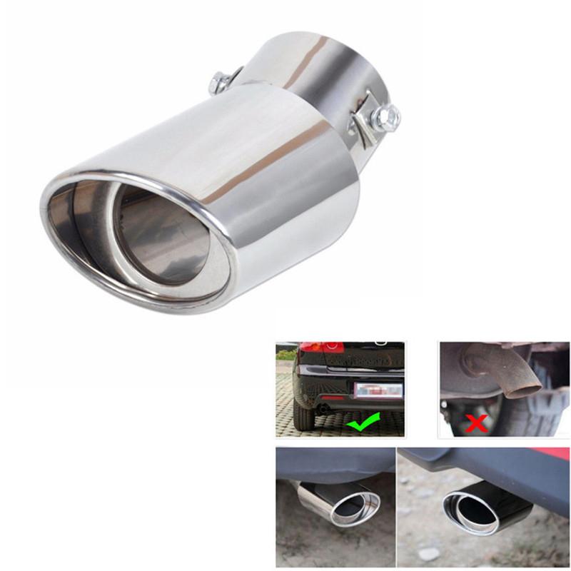 Car Universal Round Bend Stainless Steel Chrome Exhaust Tail Muffler Tip Pipe