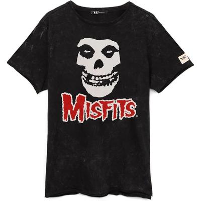 Футболка Misfits Унисекс Мужская Женская Рок-группа Череп Логотип Черный Топ