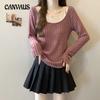 Autumn Plus Size Women's Strapless Slim Knit Long Sleeve Top