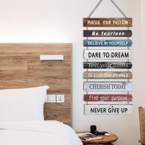 Вдохновляющий Декор Стен Декоративная Настенная Табличка в Рустикальном Стиле Деревянная Табличка на Дверь в Стиле Фермерского Дома Вдохновляющие Позитивные Цитаты Настенный Декор для Офиса Спальни Гостиной