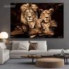 Modern Lion Family Canvas Painting Wild Animals Lion Wall Art Posters Canvas Prints Art Pictures for Living Room Home Decoration