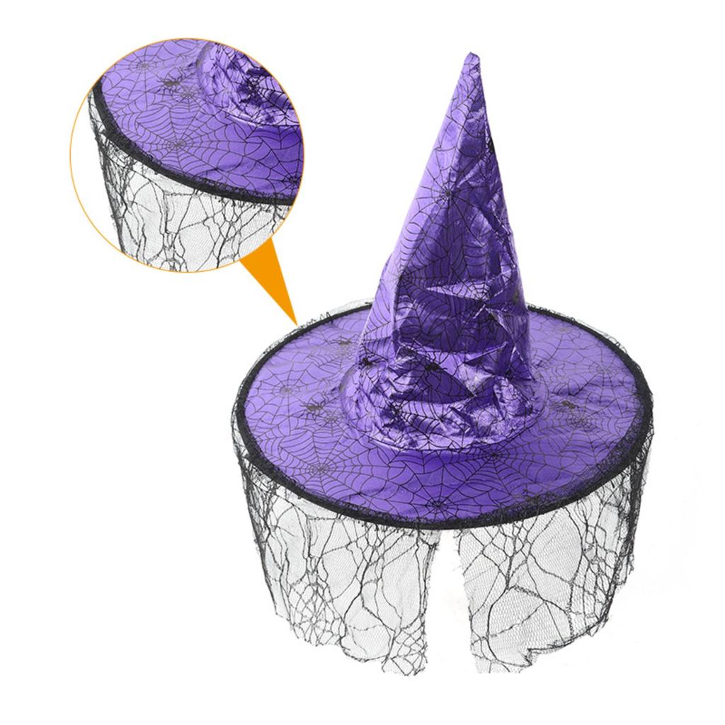 Хэллоуинская шляпа Ведьма Фокусник Декорации Реквизит Нетканый остроконечный колпак Атмосфера Наряд Ведьма