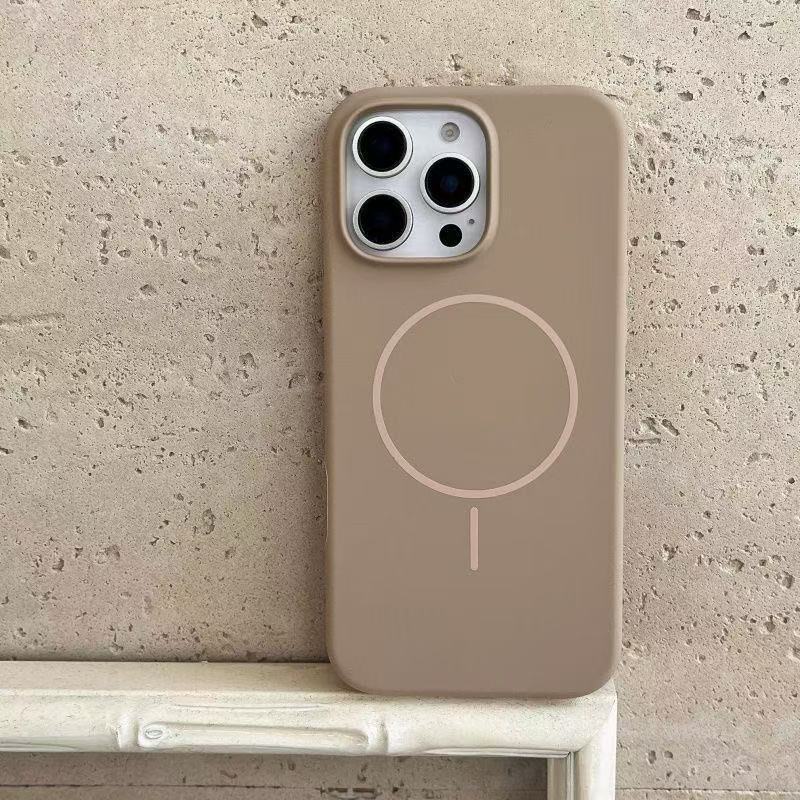 Liquid Silicone MagSafe Magnetic Phone Case for iPhone 15 14 13 Pro Max Solid Color Shockproof Cover