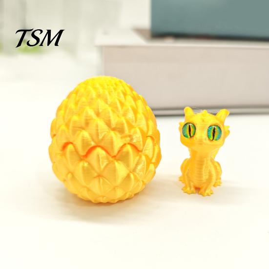 Home Decor Dragon Egg 3D Printed Ornament Vibrant Color Small Size Stress Relief Fidget Toy Adorable Cartoon Statue Sculpture