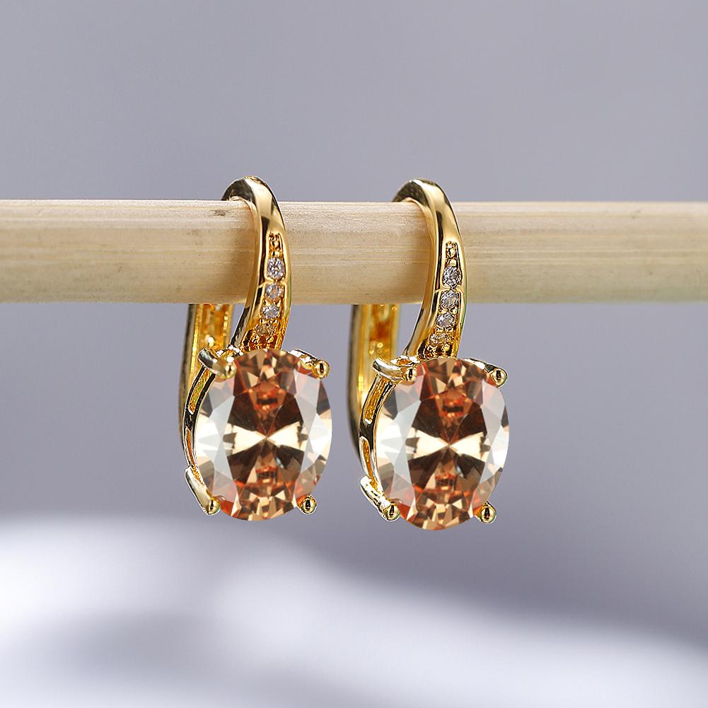 Модные серьги-крючки овальной огранки цвета морской волны, белые, синие, фиолетовые, зеленые, красные, с кристаллами, серьги-крючки с камнем, висячие серьги с CZ