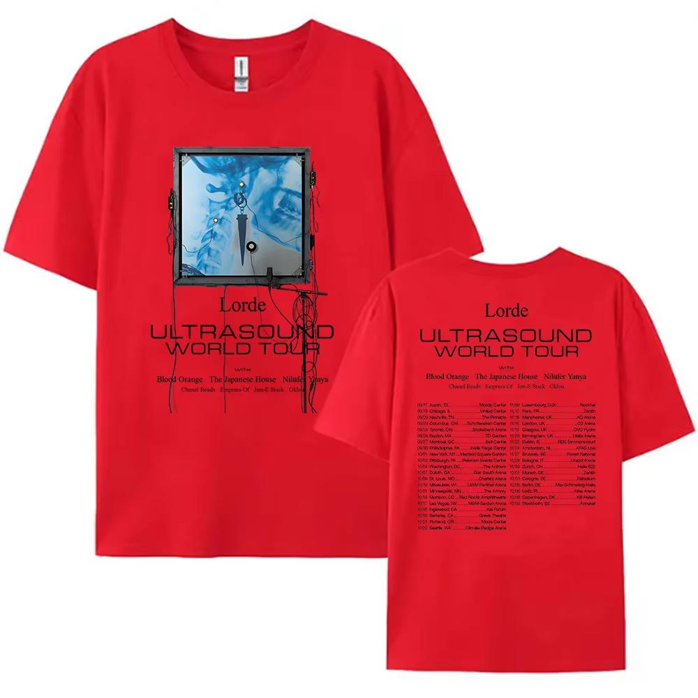 Lorde Ultrasound World Tour 2025 T-shirt Summer Short Sleeve Cotton Tshirts Casual Fashion O-neck Female T Shirt Graphic Clothes