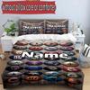 3pcs Duvet Cover Set (1*Duvet Cover + 2*Pillowcase, Without Core), Custom Name NFL Pattern Bedding Set, Home Bedroom Decor Gift