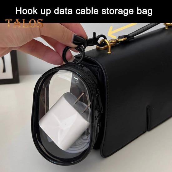 Сумка для хранения кабеля для передачи данных и зарядного устройства, прозрачная, водонепроницаемая, легкая, с легким доступом, сумка для хранения наушников с молнией