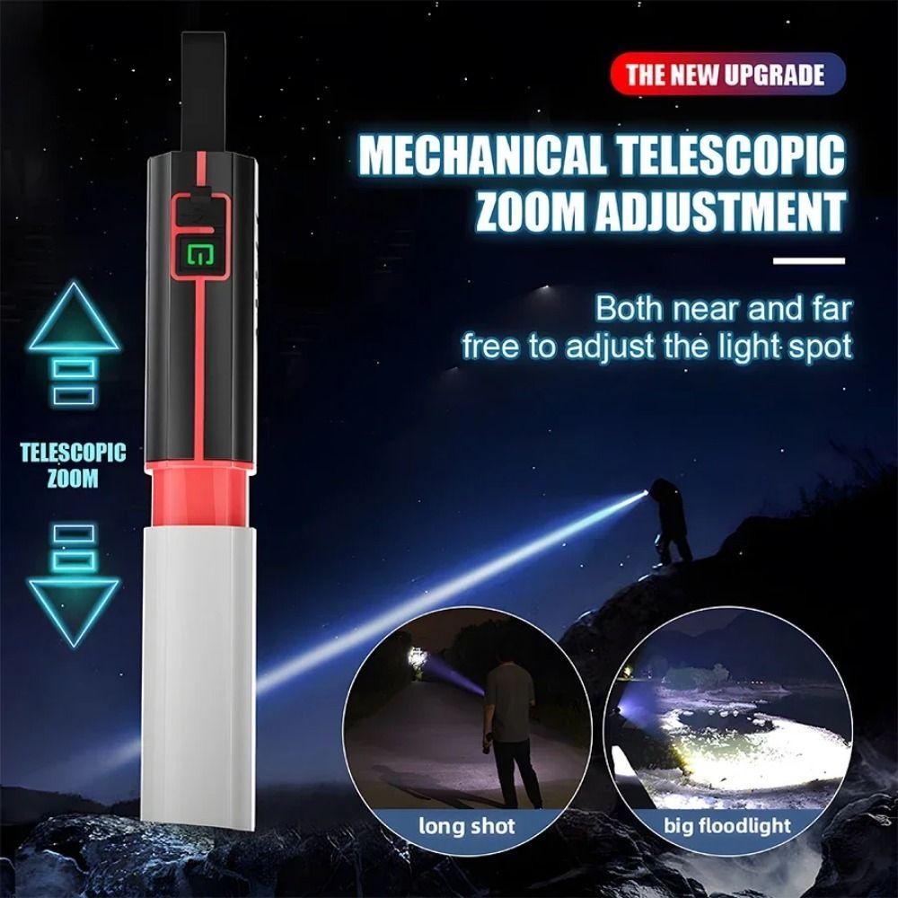 Super Bright LED Flashlights Long-Range Telescopic Zoom Flashlight  Outdoor Camping