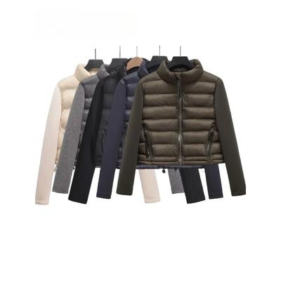 Осень-зима женская мода однотонная куртка в стиле пэчворк пальто винтажное стоячее лацкан женское шикарное хлопковое пальто
