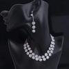 Inlay Rhinestone Shining Jewelry Set Exquisite Clavicle Chain Elegant Bracelet  Wedding Engagement