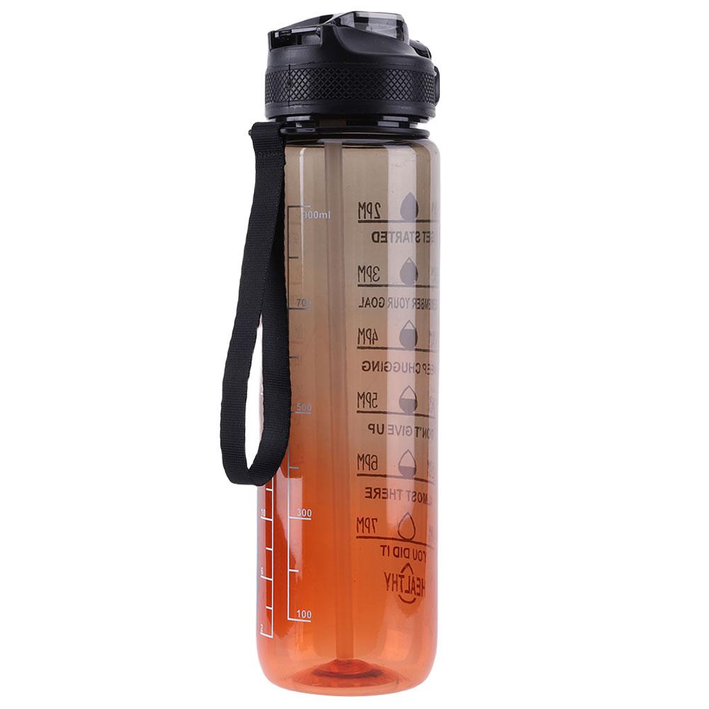 Мотивационная бутылка для воды 1000 мл, герметичные многоразовые бутылки для воды, большая емкость для путешествий на открытом воздухе, тренажерный зал, фитнес