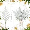 20Pcs Christmas Norfolk Branches Tree Needle Real Touch White S Sprigs for Entryway Home