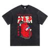 Japanese Anime Akira Washed Vintage T Shirt Science Fiction Cartoon Movie Shotaro Kaneda T-shirt Men Daily Wear Cool Top