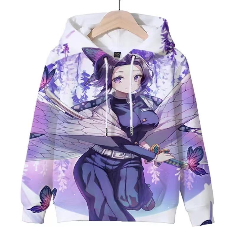 2024 Аниме Demon Slayer Hoodie Kamado Nezuko Pullover Hooded Comfortable Round Neck Street Hooded Sweatshirt для мужчин и женщин
