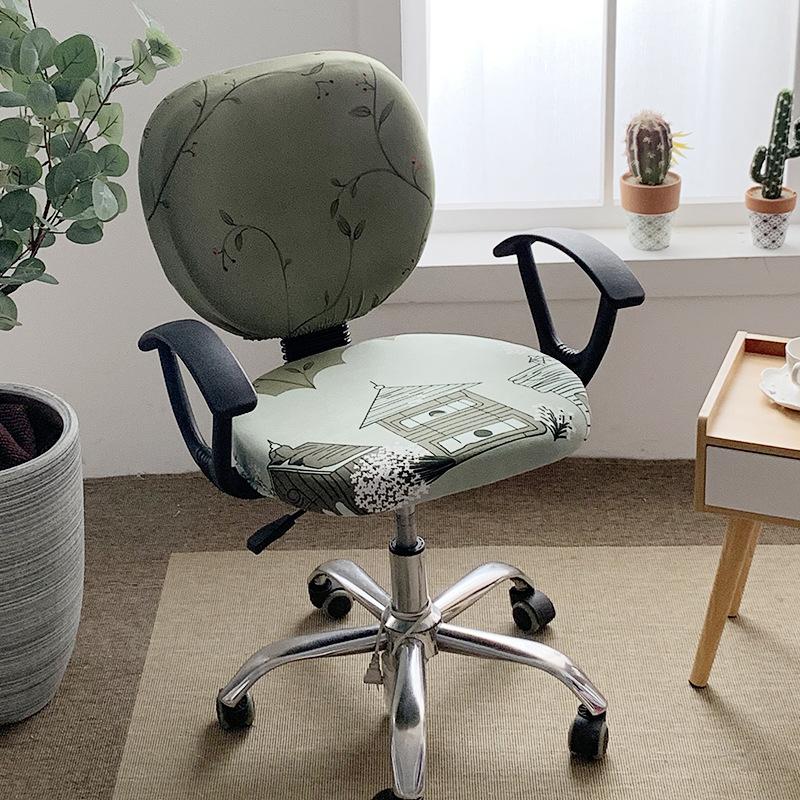 Чехол для офисного кресла, утолщенный жаккардовый, растягивающийся чехол для компьютерного офисного кресла, защитный чехол для выдвижного офисного игрового кресла, чехол для офисного стола