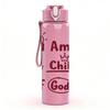 1PC I Am Child Of God 750ml Color Plastic Sports Water Bottle Leakproof Flip Straw Lid Suitable for Sports Office Home Use