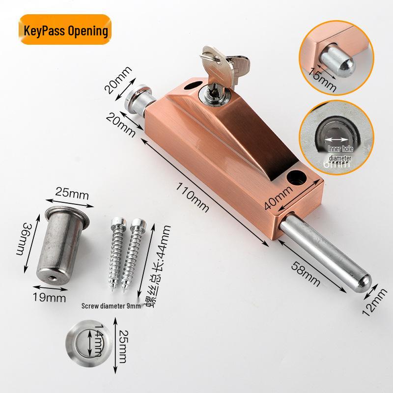 Защелка-замок для пола из алюминиевого сплава и вращающейся деревянной двери