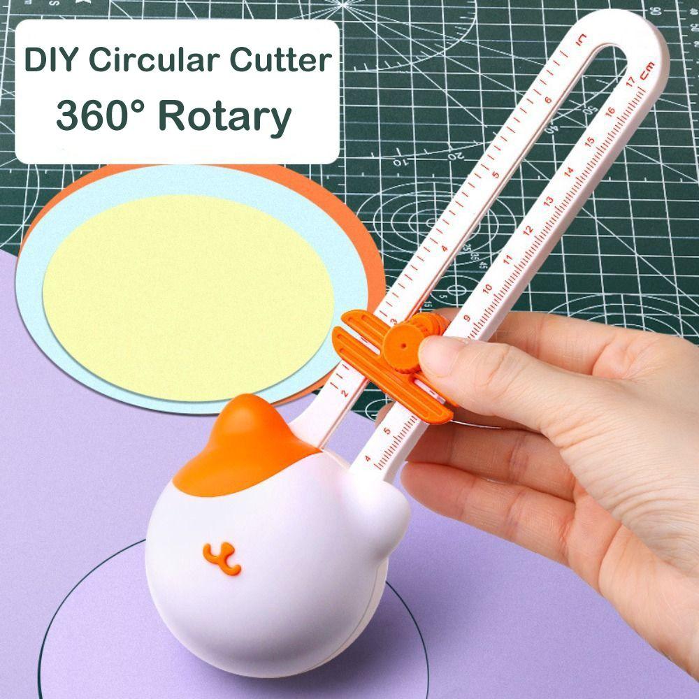 Cute Kitty 360° Rotary Circle Cutter Paper Card Photo Round Cutting Tool  Laminate