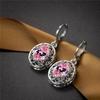 Роскошные серьги-кольца с кристаллами и радужным камнем, классические серебряные обручальные серьги, изящные овальные серьги с цветком из циркона для женщин