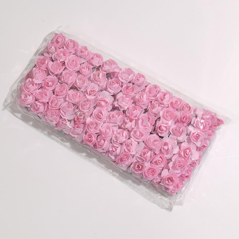 144 шт./упаковка сливовые розы маленькие бумажные цветы имитация цветка подарочная коробка конфет декоративная гирлянда ротанговый головной убор своими руками